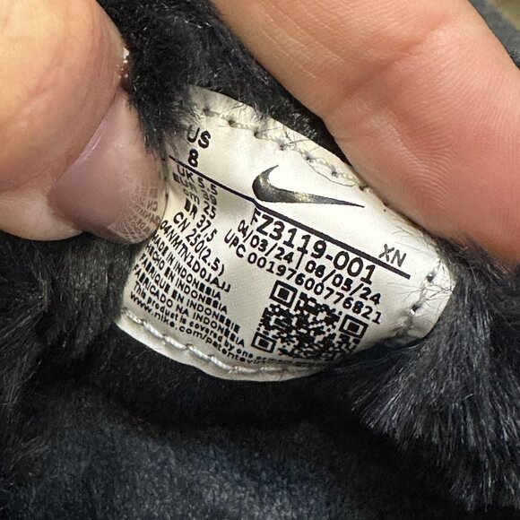 Nike Calm Mule SE Women's size 8 Black Faux Fur Mules FZ3119-001 - Picture 9 of 9